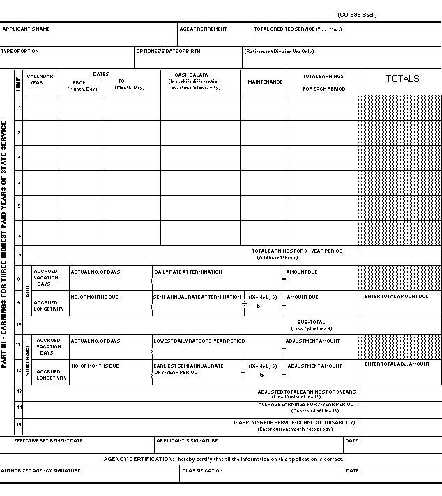 Attachment E - CO-898 Application for Retirement Benefits - back