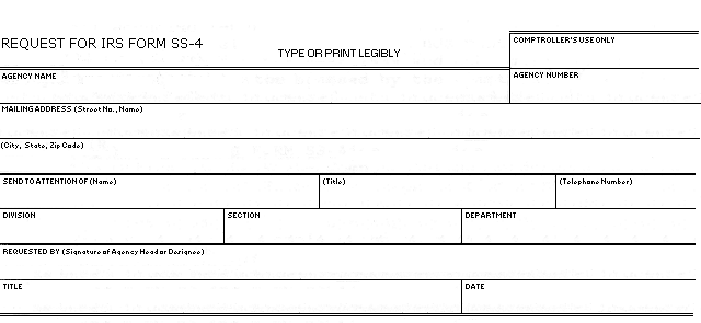 request for irs form ss-4