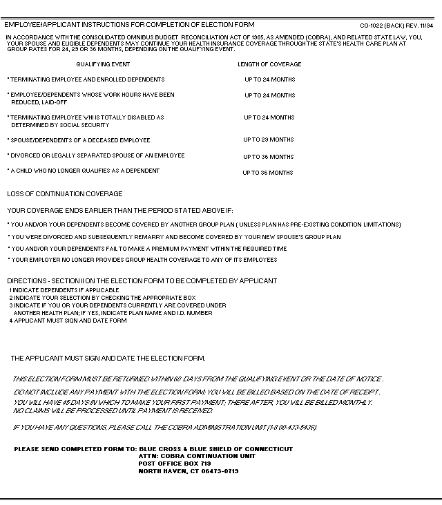 Employee Application Instructions for Completion of Electronic Form - co1022 (back)