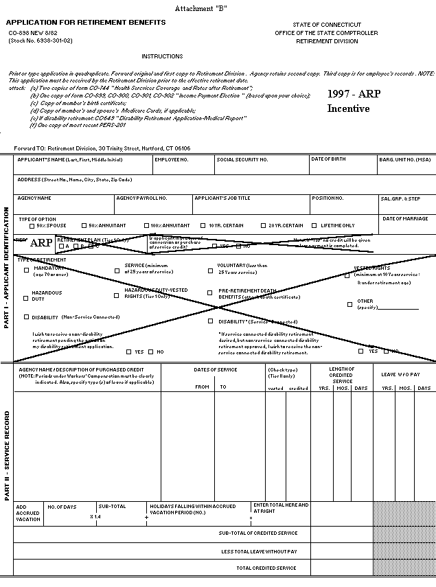 Attachment B - Application for Retirement Benefits