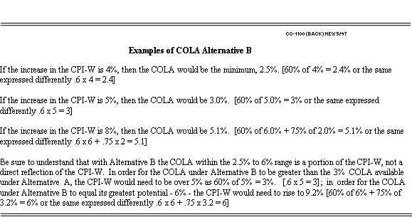 Form co-1100 - Election of cost of living adjustment for Retirement Benefits - (Back)