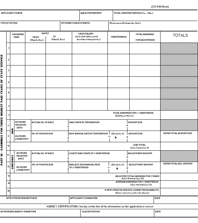 Attachment E - Application for retirement benefits (back)